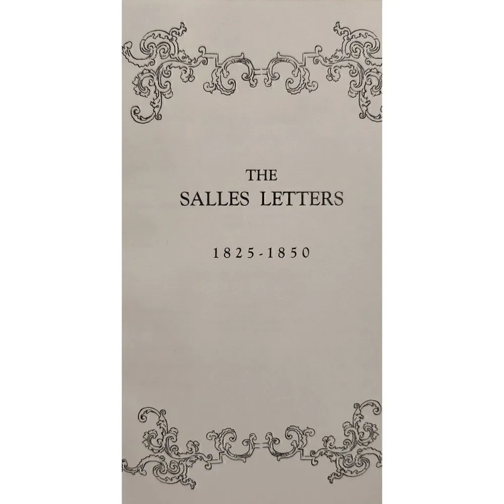 THE SALLES LETTERS 1825-1850 Genealogy (1957)